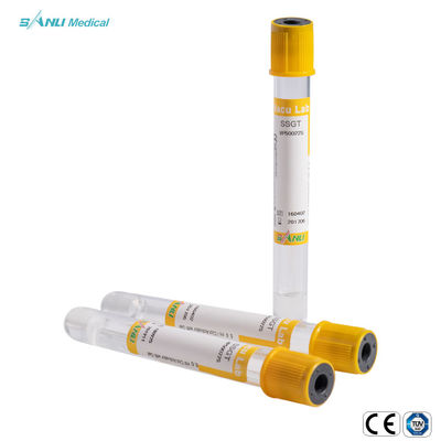 Tubo de vidro aditivo 16*100mm da coleção do sangue do vácuo do coágulo descartável SSGT do gel