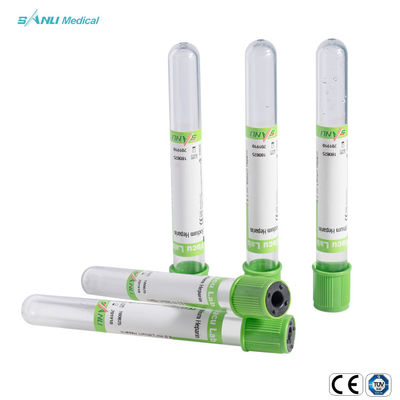 Tubos descartáveis PSGT 13*100mm da coleção do sangue do vácuo do gel da heparina do sódio/lítio