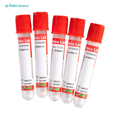 Tubos vermelhos simples de coleta de sangue descartáveis