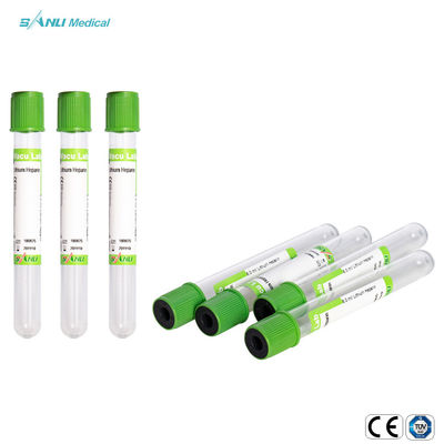 Tubo de heparina descartável para coleta de sangue com tampa verde CE