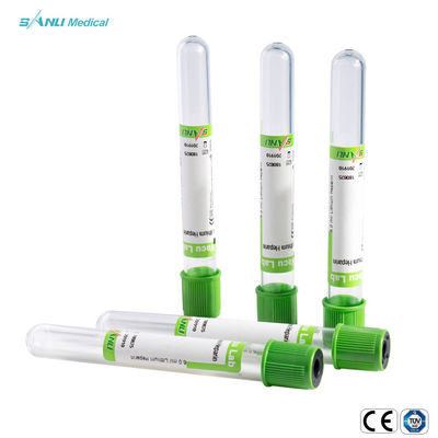 Tubo de heparina descartável para coleta de sangue com tampa verde CE
