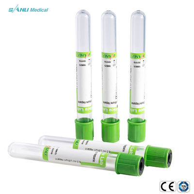 Tubo de heparina descartável para coleta de sangue com tampa verde CE