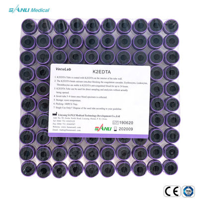 tubo estéril do sangue inteiro do EDTA 6ml de 100pcs Tray Lavender Top Blood Tube