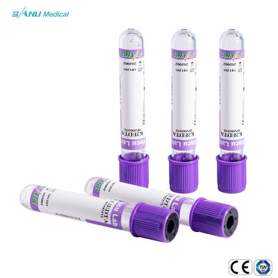 tubo estéril do sangue inteiro do EDTA 6ml de 100pcs Tray Lavender Top Blood Tube