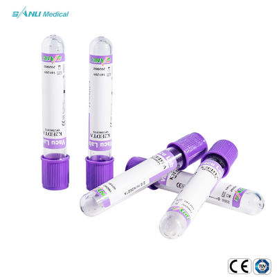 tubo estéril do sangue inteiro do EDTA 6ml de 100pcs Tray Lavender Top Blood Tube