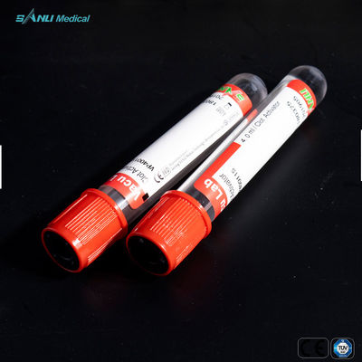 Os tubos de vidro superiores vermelhos da coleção do sangue 3ml limpam o tubo do ativador do coágulo