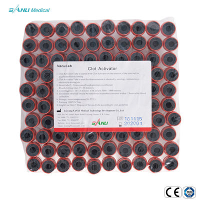 Os tubos de vidro superiores vermelhos da coleção do sangue 3ml limpam o tubo do ativador do coágulo