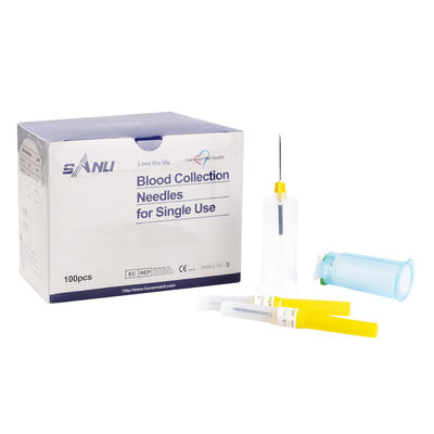 cor do amarelo das agulhas 0.9x19mm da coleção do sangue 20G para o único uso