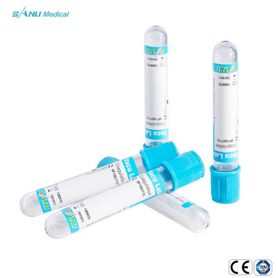 Limpe o tubo do citrato de sódio da coleção do sangue para o teste 13x75mm da coagulação