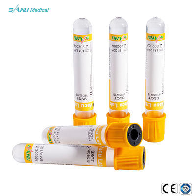 dos tubos plásticos da coleção do sangue de 13x75mm tubo descartável do gel com ativador do coágulo