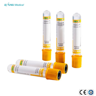 tubo superior amarelo dos tubos plásticos SST da coleção do sangue 4ml para determinações do soro