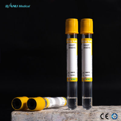 tubo superior amarelo dos tubos plásticos SST da coleção do sangue 4ml para determinações do soro
