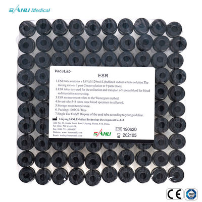 Sedimentação superior preta Rate Tube do eritrócite 13x75mm 1.6ml estéril