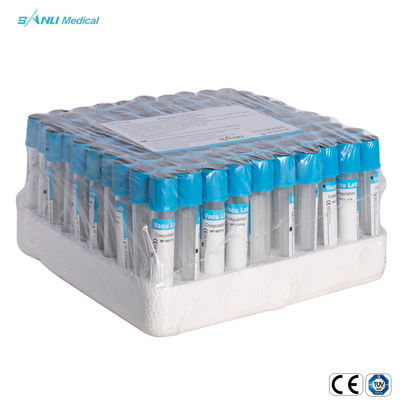 Tubo de análise de sangue 13x100mm da coagulação do citrato de sódio para o exame dos parâmetros da coagulação