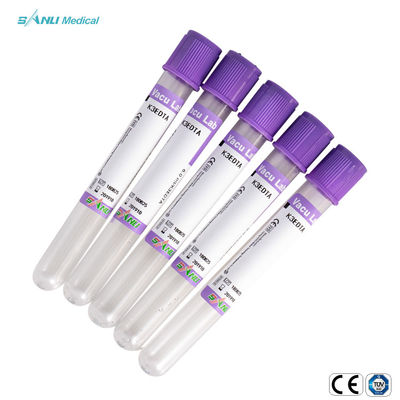 Parte superior de vidro da alfazema 6ml dos tubos 16x100mm da coleção do sangue do EDTA K3