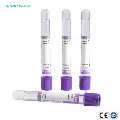 Tubo médico da coleção da análise de sangue do vácuo do tubo do ISO EPGT do CE com parte superior da alfazema