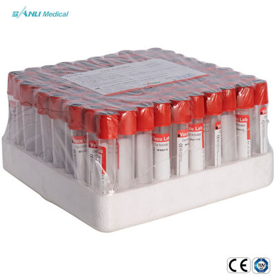 Ce vermelho estéril do tubo de análise de sangue do vácuo de 13x100mm IVD aprovado com ativador do coágulo