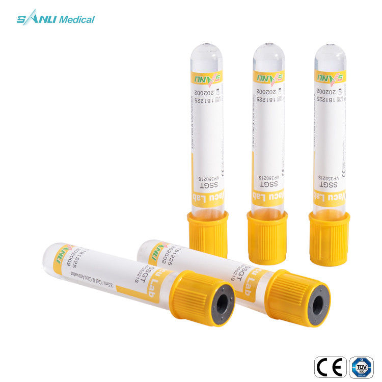 Parte superior amarela do tubo SSGT do gel do vácuo e do ativador do coágulo para a coleção do sangue